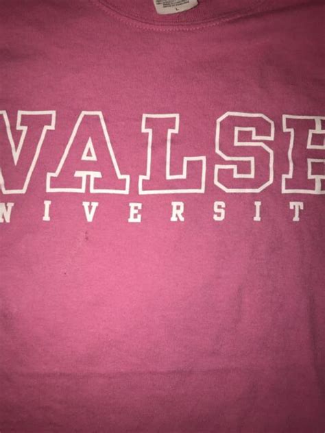 Walsh University T Shirt By Yikes Mens Large Pink W White Logo Ebay