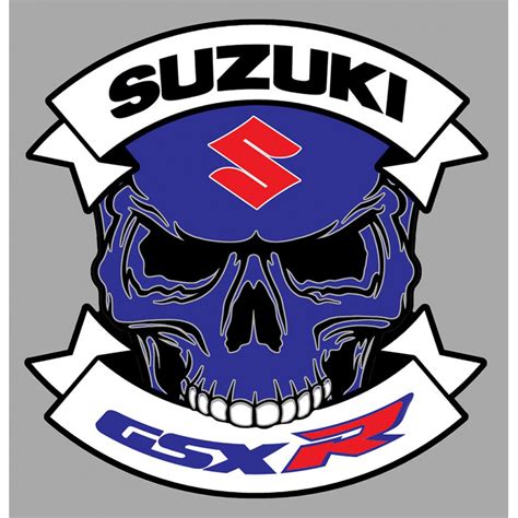 Suzuki Gsxr Skull Sticker Cafe Racer Bretagne Clicboutic