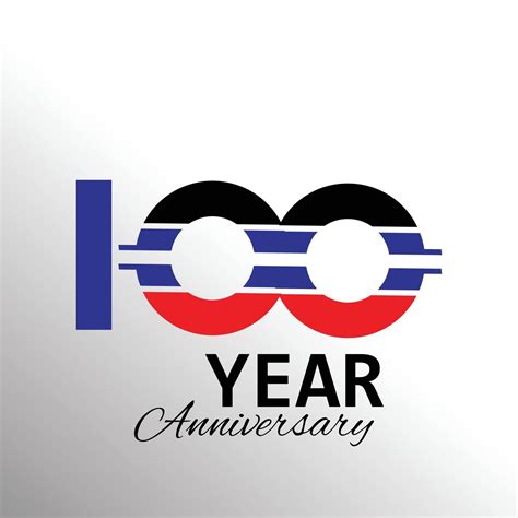 100 Year Anniversary Logo Vector Illustration White Color 2978148 ...