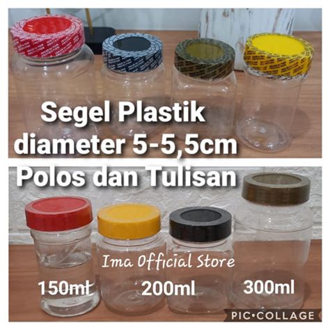 Jual Plastik Segel Tutup Botol Toples 200ml 1pak Isi 50pcs Tulisan