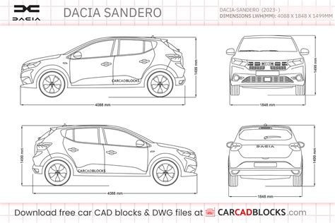 Dacia Duster 2023 Free CAD Blocks DWG File CarCadBlocks 58 OFF