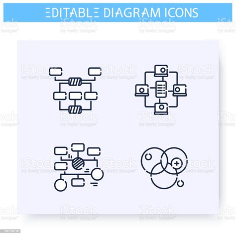 Flowchart Diagram Types Line Icon Editable Stock Illustration ...