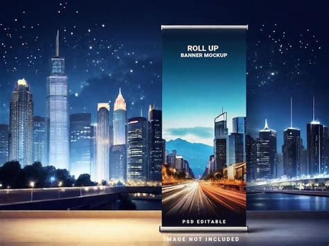 Premium PSD Psd Roll Up Banner Mockup