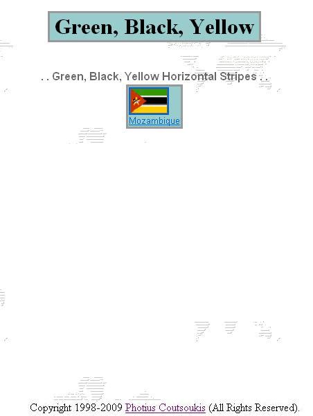 horizontal_green_black_yellow_stripes Flag Identifier Printable page