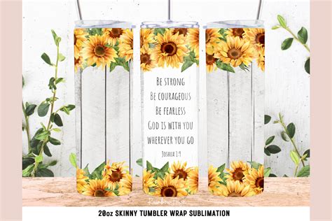 Sunflower Bible Verse Tumbler Wrap Graphic By Rainbowtown Creative