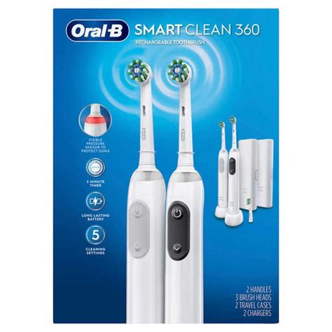 Oral B Smart Clean 360 Rechargeable Electric Toothbrush 2 Pack Goods 2 Mart