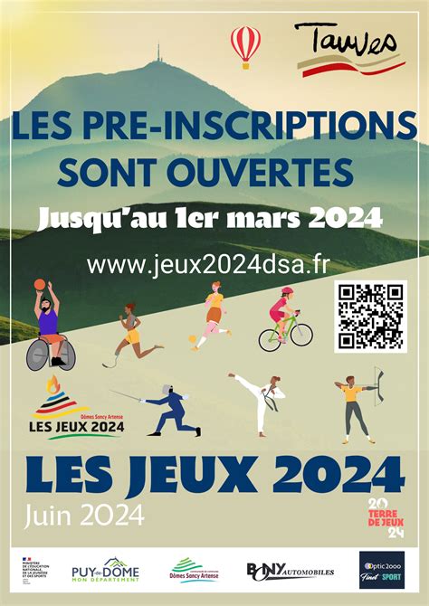 Les jeux 2024 les pré inscriptions sont ouvertes