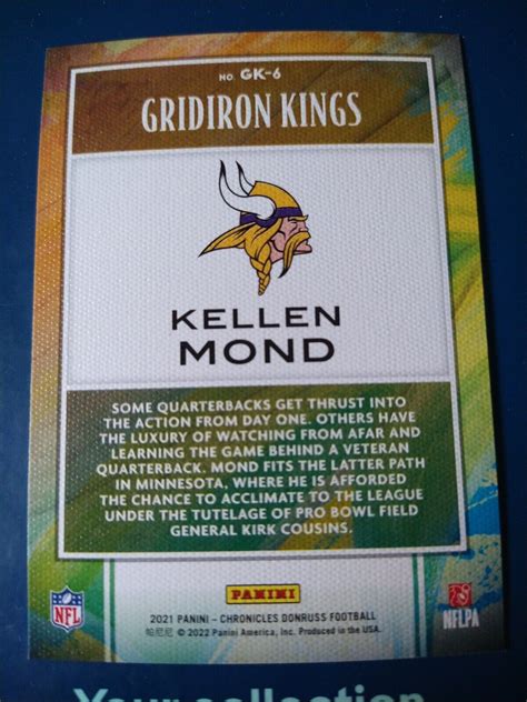 Panini Chronicles Gridiron Kings Bronze Gk Kellen Mond Rc