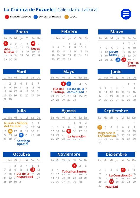 Calendario laboral en Pozuelo de Alarcón estos son los días festivos y