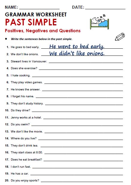 Grammar Worksheets Th Grade