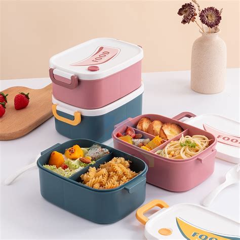 Jual Kotak Bekal 3 Sekat 1200ml Lunch Box Kotak Makan Tempat