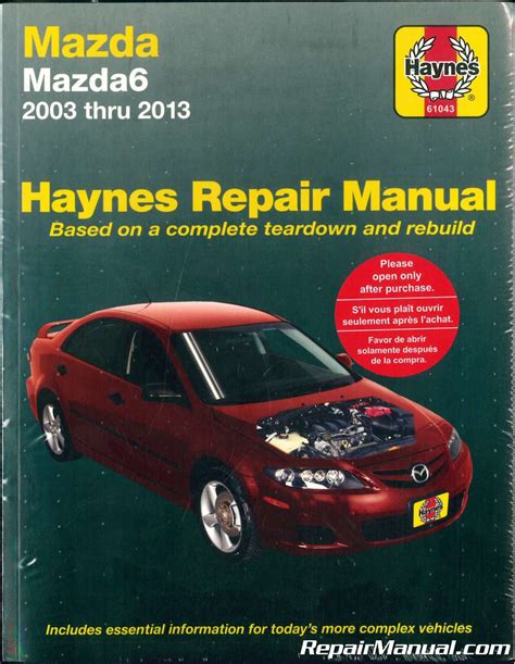 2003 2013 Mazda 6 Haynes Automotive Repair Manual