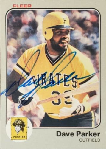 Dave Parker Autographs And Memorabilia Sports Baseball