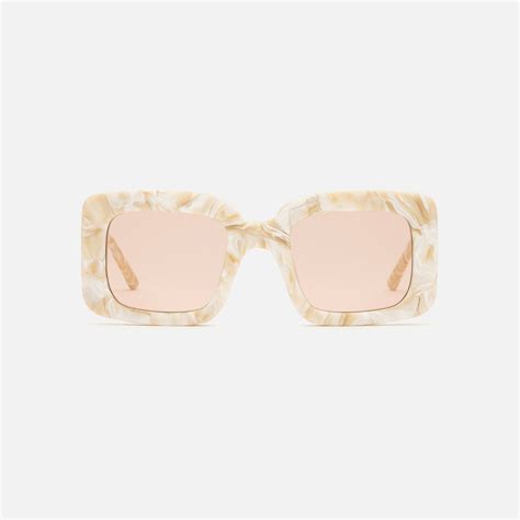 Lu Goldie Mia Sunglasses White Onyx Abicus