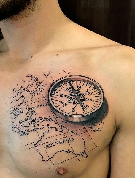 20 Cool Compass Tattoo Designs And Meaning The Trend Spotter