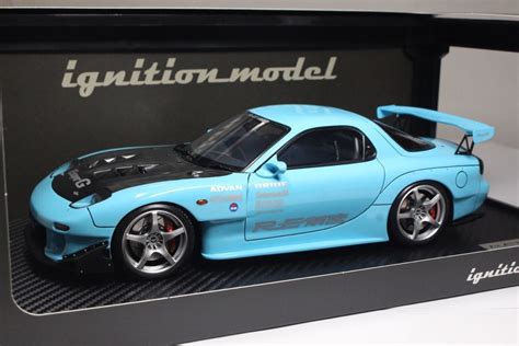 【目立った傷や汚れなし】118 Mazda Fd3s Rx 7 Re Amemiya Light Blue Ignition Model