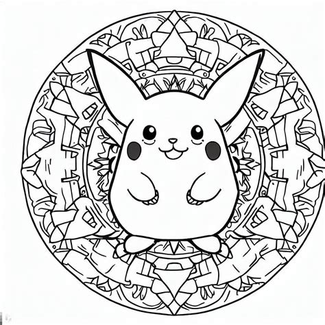 Kolorowanka Mandala Mały Pikachu Pobierz wydrukuj lub pokoloruj