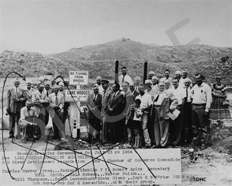 Lake Hodges - Groundbreaking for Bridge - 1954 - San Diego History Center