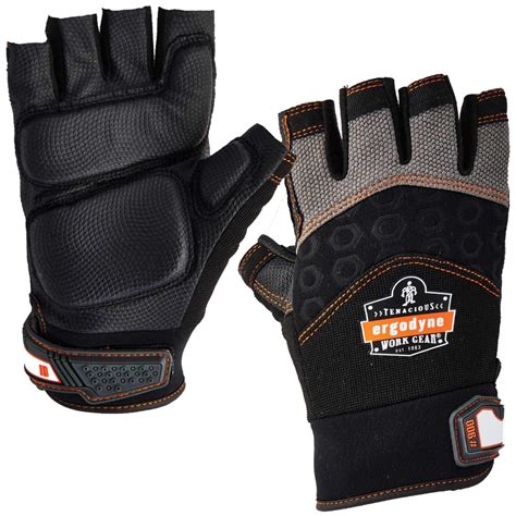 Ergodyne Fingerless Impact And Shock Reducing Premium Work Gloves