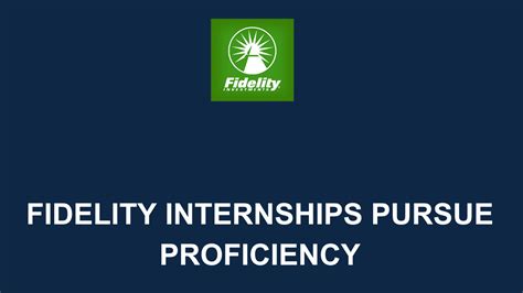 Fidelity Internships 2024 Develop Your Skill Repertoire Careers Field