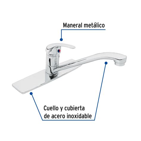 Ficha Tecnica Monomando Fregadero Cromo Cuello Recto Aqua