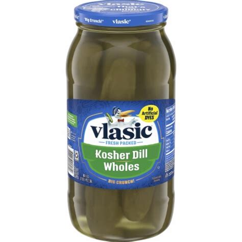 Vlasic Kosher Dill Whole Pickles Keto Friendly Pack Of Pack