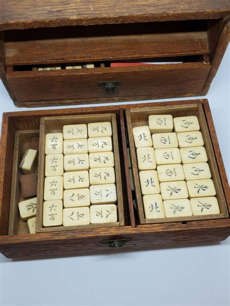 ANTIQUE Bone Bamboo Mah Jong Mahjong Jongg Set RARE Carved Etsy