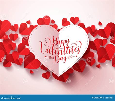 Valentines Greetings Card Design In White Color With Happy Valentines ...