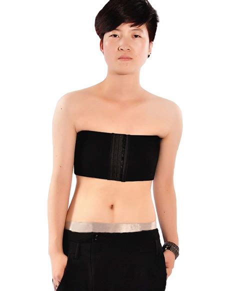 BaronHong Cosplay Women Lesbian Tomboy Elastic Band Strapless Top Chest