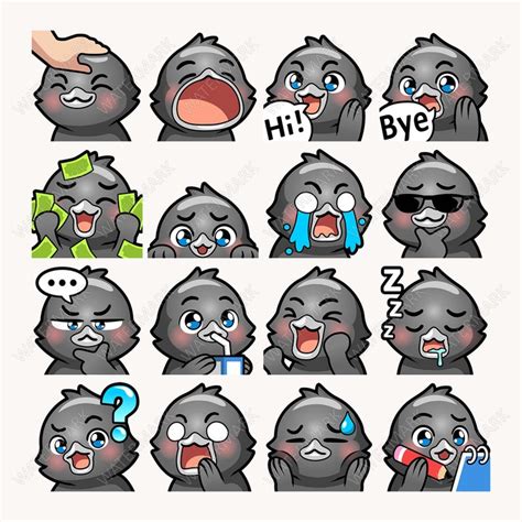 Crow Raven Emotes X 46 For Twitch And Discord Emote Black Crow Twitch