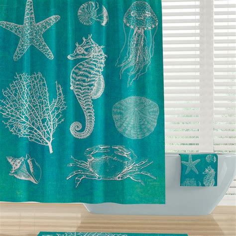 Aqua Shower Curtain Etsy