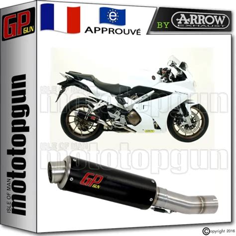 Pot D Echappement Gp Gun By Arrow Acier Noir Honda Vfr