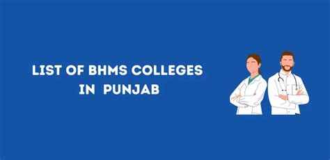 List Of Bhms Colleges In Punjab Govt And Private Seats