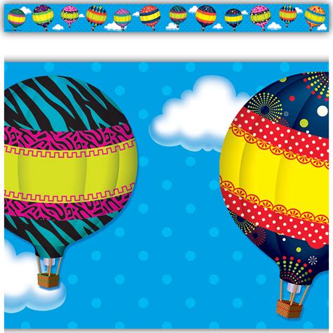 Hot Air Balloons Straight Border Trim TCR Teacher Created Resources