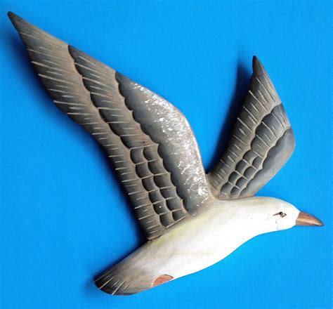 Amazon.com: Coastal Wall Art - Wooden Seagull Wall Sculpture - 10"h Sea ...