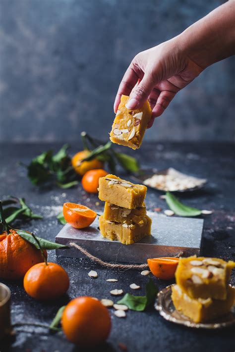 Santra Badam Barfi Orange Almond Fudge Playful Cooking