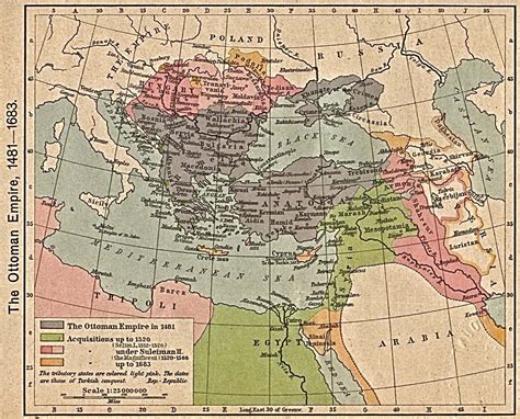 Extent of the Ottoman Empire 1481 - 1683 : europe