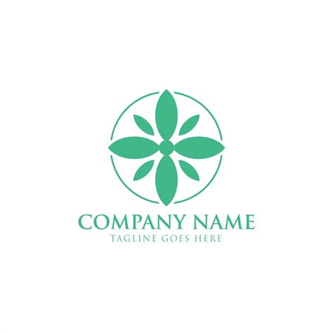 Premium Vector A Green Circle With A Flower Logo That Says Logo