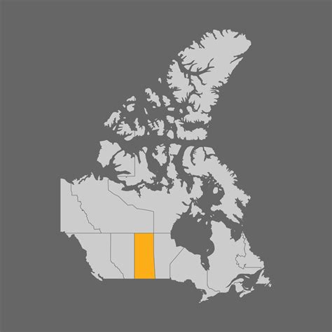 Saskatchewan province highlighted on the map of Canada. 8296106 Vector
