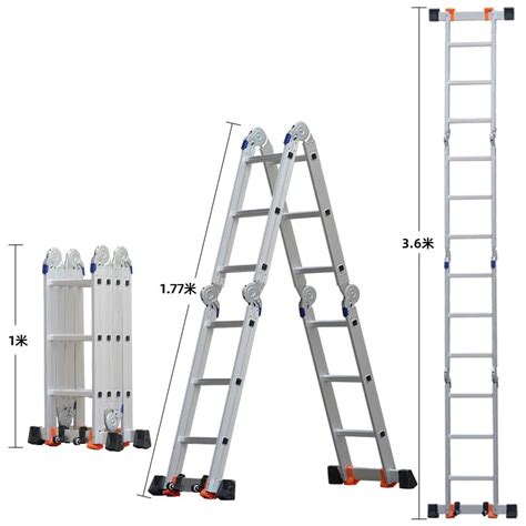 Escalera Plegable Multifuncional De Aleaci N De Aluminio Para El Hogar