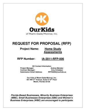 Fillable Online Request For Proposal Rfp Project Name Rfp Number