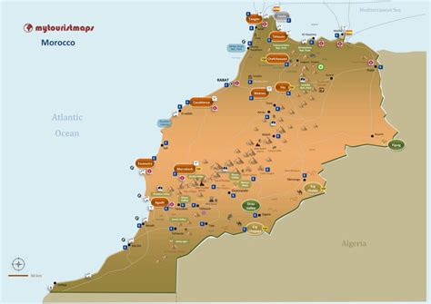 travel and tourist map of Morocco, best highlits, transport, top sights ...