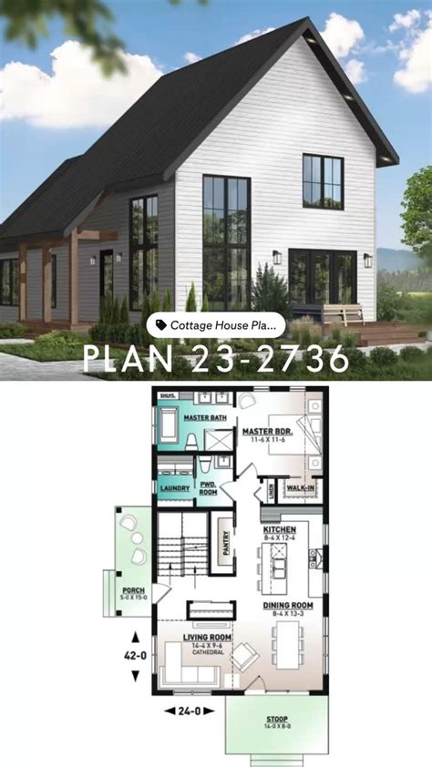 Modern A-Frame Cabin Plans | Cozy Cabin House Plans | House plans ...