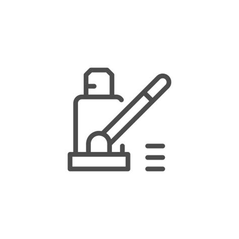 Hydraulic Cylinder Or An Actuator Line Icon Vector Image