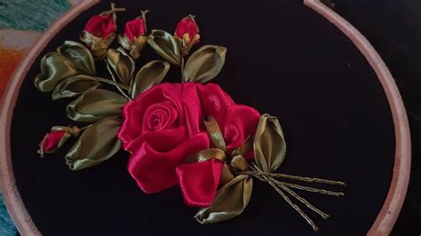 3d Rose Embroidery Hand Design Work Youtube