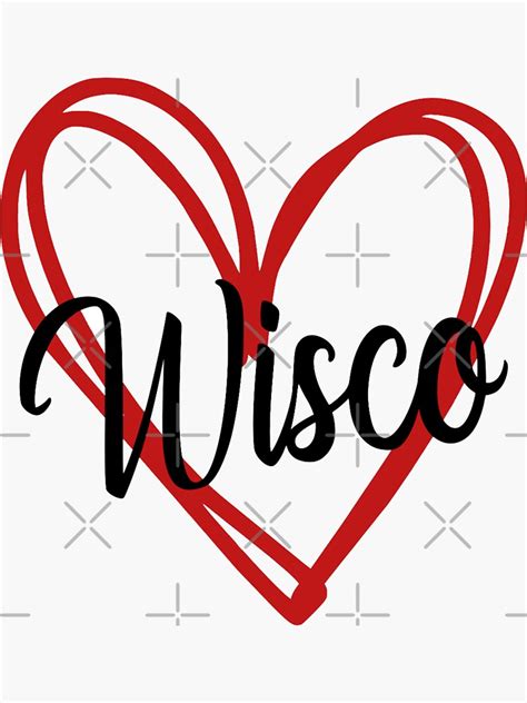 Wisco Heart Sticker For Sale By Csachs Redbubble