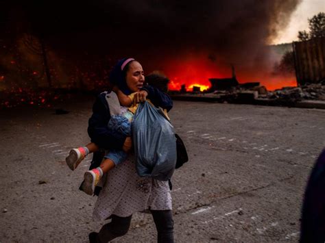 Thousands Of Migrants Without Shelter After Fires Rip Through Greek