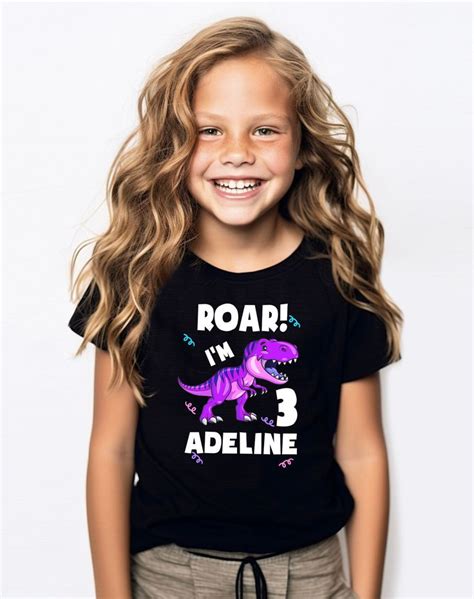 Dinosaur Birthday Shirt For Girls T Rex Birthday Shirt Personalized