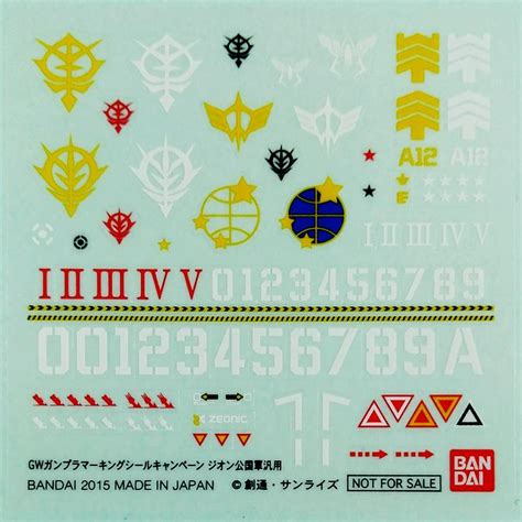 Bandai 1144 Scale Zeon Decal Sheet Bandai Gundam Models Kits