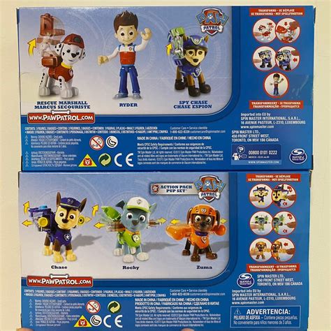 Paw Patrol Action Pack Pups Figure Set 3 Pack Ryder Chase And